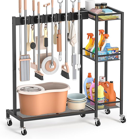 🧹 Heavy‑Duty Cleaning Organizer & Janitorial Storage Solution – Keep Your Cleaning Supplies Neat & Ready! 🏡✨